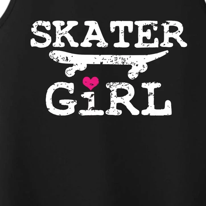 Skater Girl Skateboard Skateboarding Performance Tank