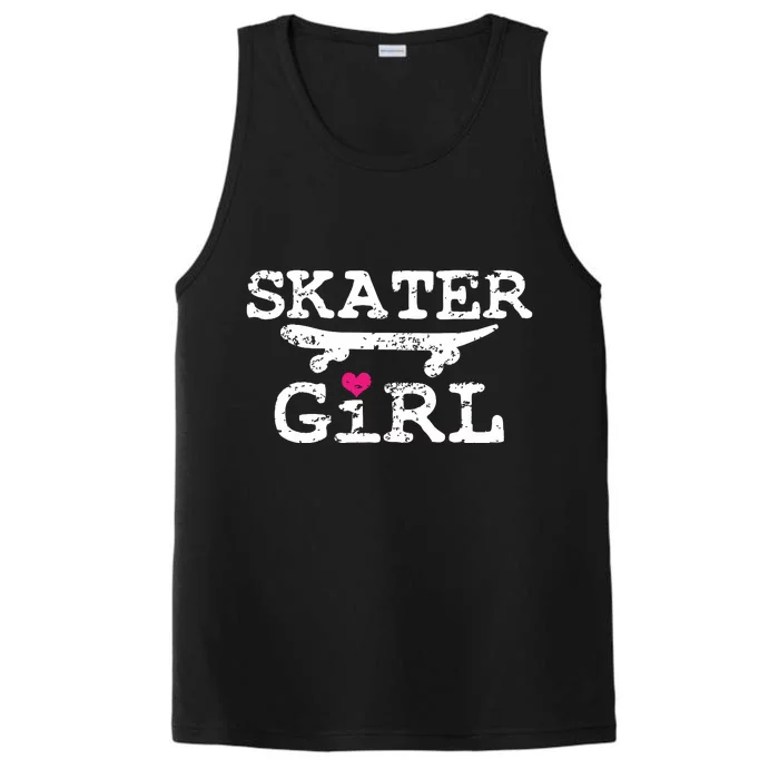 Skater Girl Skateboard Skateboarding Performance Tank