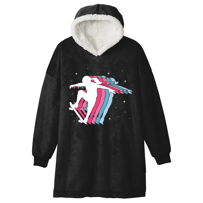 Skater Girl Skateboarder Skateboarding Gift Hooded Wearable Blanket