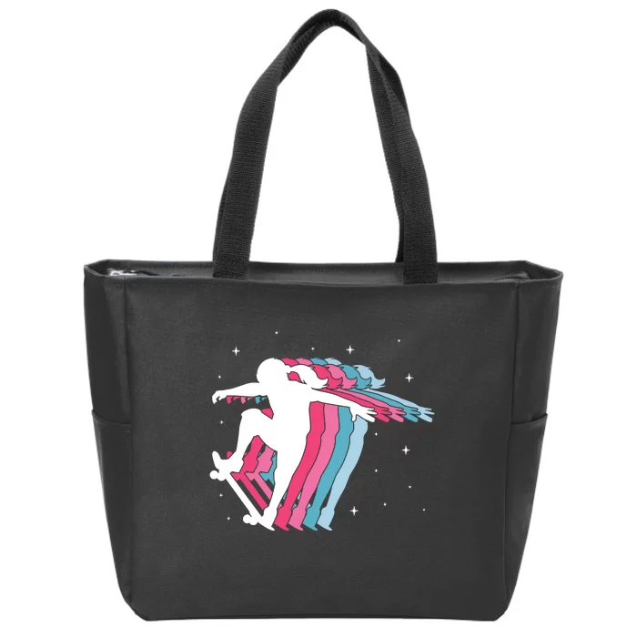 Skater Girl Skateboarder Skateboarding Gift Zip Tote Bag