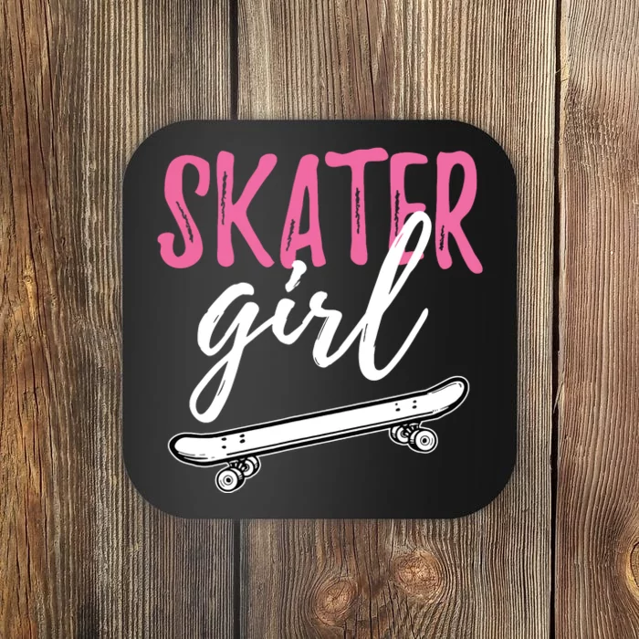 Skater Girl Skateboarding Skateboard Gift Coaster