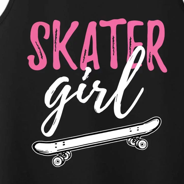 Skater Girl Skateboarding Skateboard Gift Performance Tank