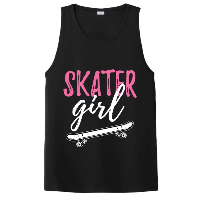 Skater Girl Skateboarding Skateboard Gift Performance Tank