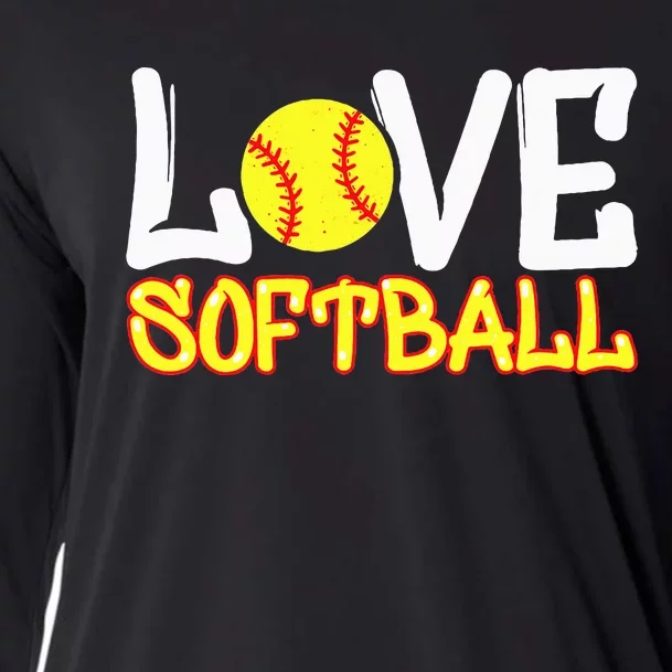 Softball Graphic Saying Cooling Performance Long Sleeve Crew