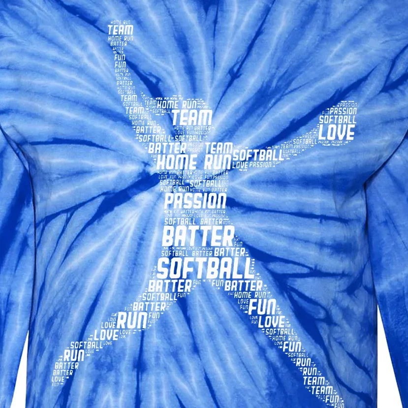 Softball Girl Tie-Dye Long Sleeve Shirt