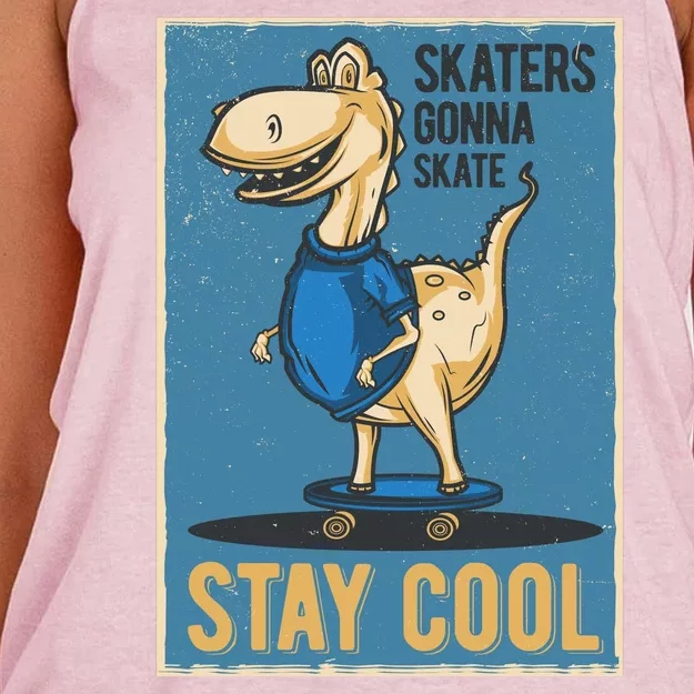 Skaters Gonna Skate Stay Cool Women's Knotted Racerback Tank