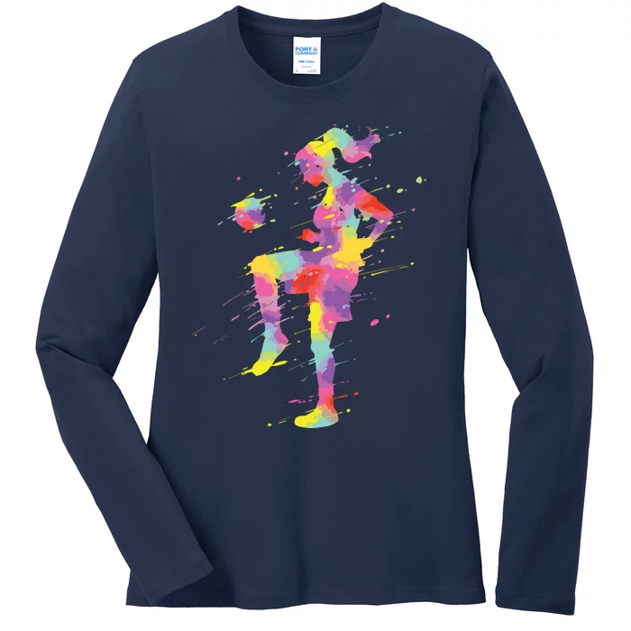 Soccer Girl Ladies Long Sleeve Shirt