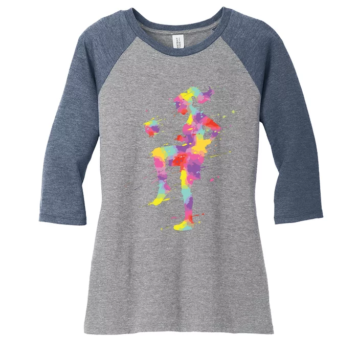 Soccer Girl Women's Tri-Blend 3/4-Sleeve Raglan Shirt