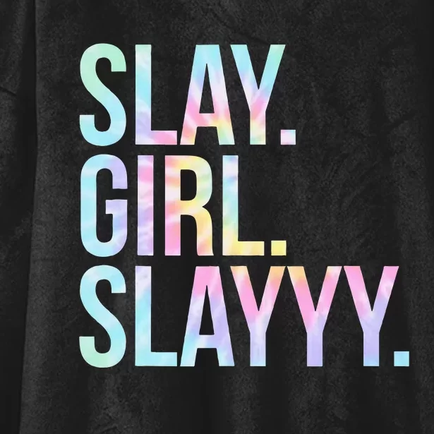 Slay Girl Slay Tie Dye Hooded Wearable Blanket