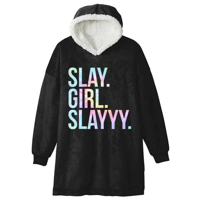 Slay Girl Slay Tie Dye Hooded Wearable Blanket