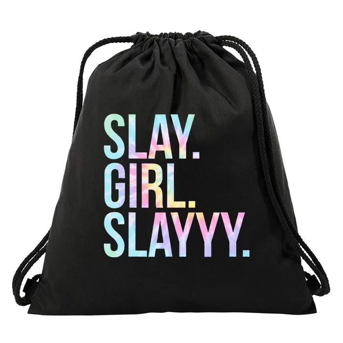 Slay Girl Slay Tie Dye Drawstring Bag