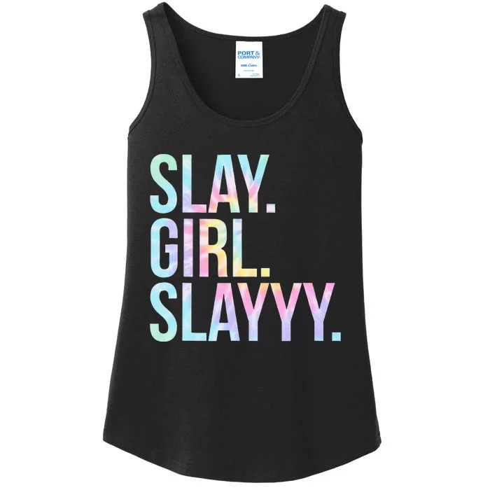 Slay Girl Slay Tie Dye Ladies Essential Tank