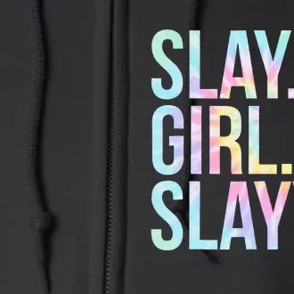 Slay Girl Slay Tie Dye Full Zip Hoodie