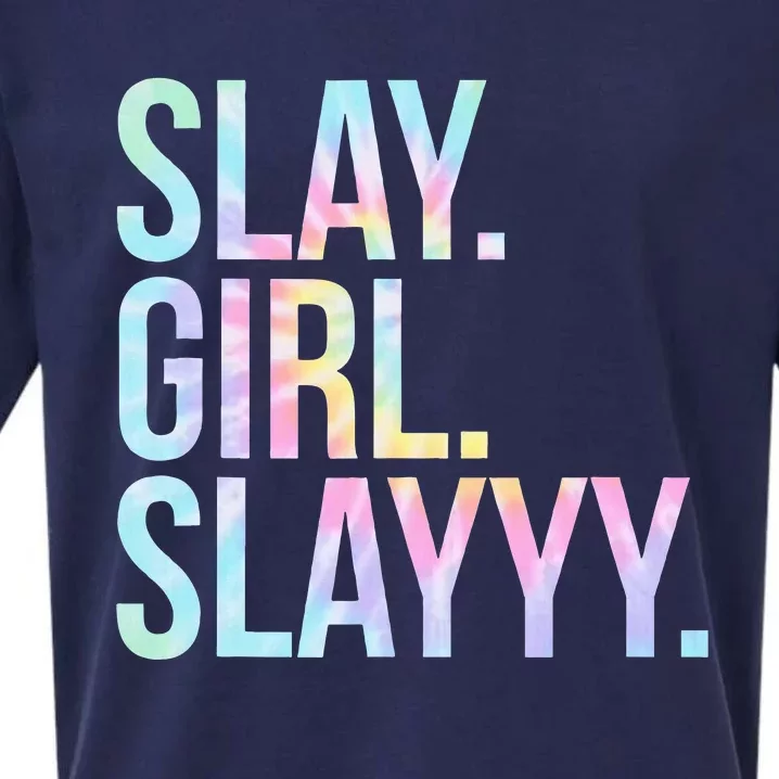 Slay Girl Slay Tie Dye Sueded Cloud Jersey T-Shirt