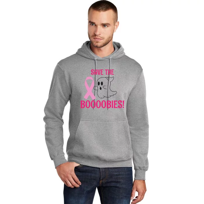 Spooky Ghost Save The Boobies Breast Cancer Awareness Tall Hoodie