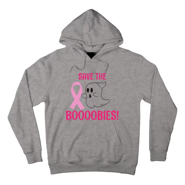 Spooky Ghost Save The Boobies Breast Cancer Awareness Tall Hoodie