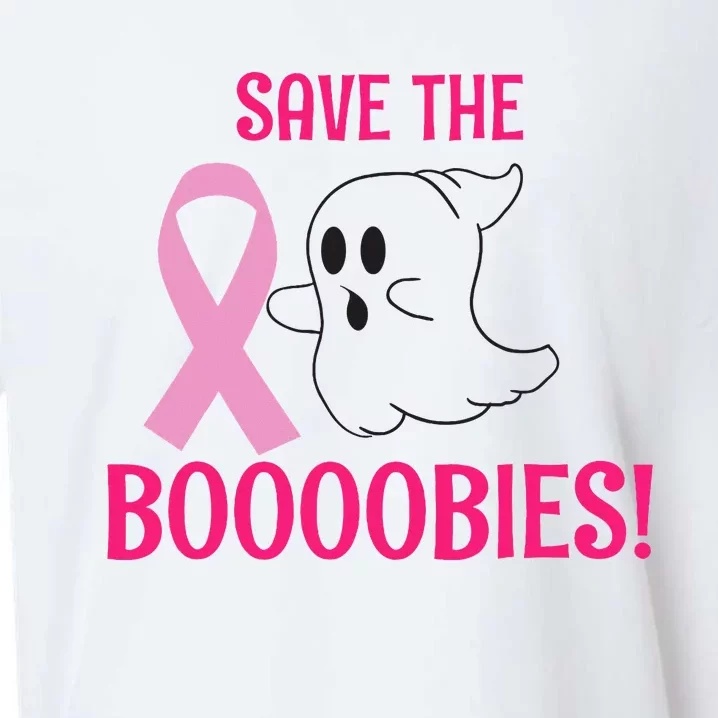 Spooky Ghost Save The Boobies Breast Cancer Awareness Sueded Cloud Jersey T-Shirt