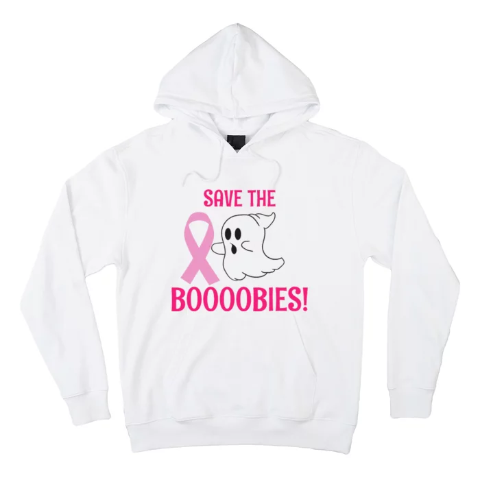 Spooky Ghost Save The Boobies Breast Cancer Awareness Hoodie