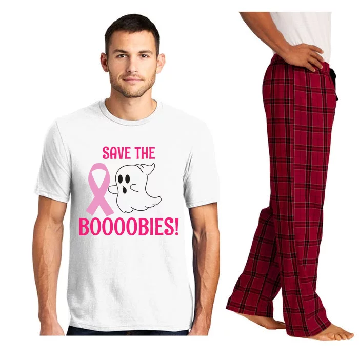 Spooky Ghost Save The Boobies Breast Cancer Awareness Pajama Set