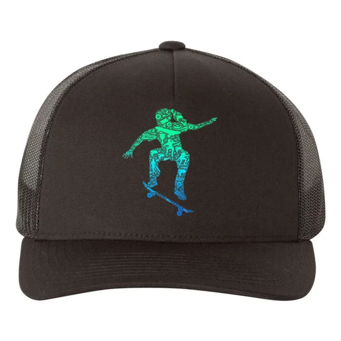 Skater Girl Skateboarder Girl Skateboarding Yupoong Adult 5-Panel Trucker Hat