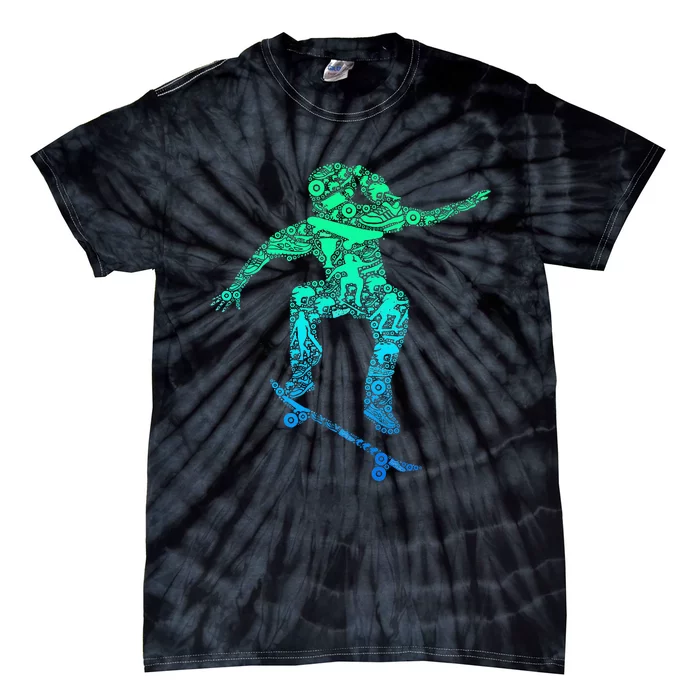 Skater Girl Skateboarder Girl Skateboarding Tie-Dye T-Shirt