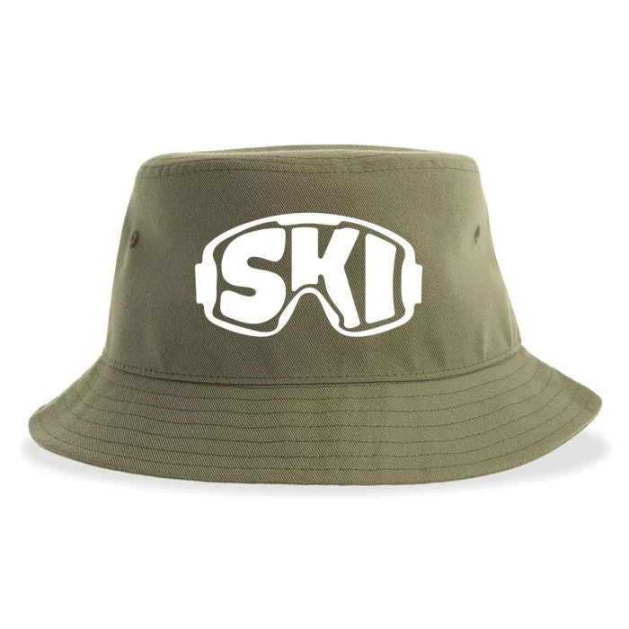 Ski Goggles Skiing Lover Cute Gift Sustainable Bucket Hat