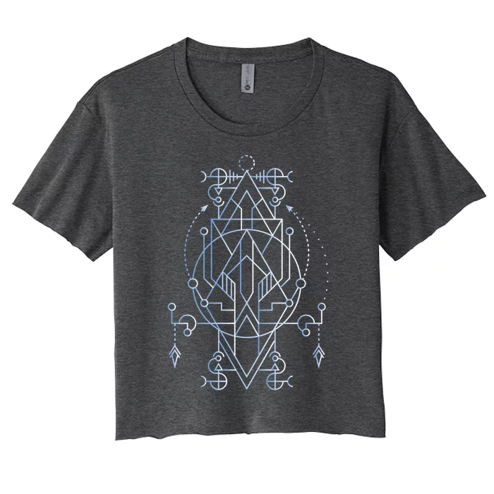 Sacred Geometry Spiritual Yoga Magic Yantra Gift Women's Crop Top Tee