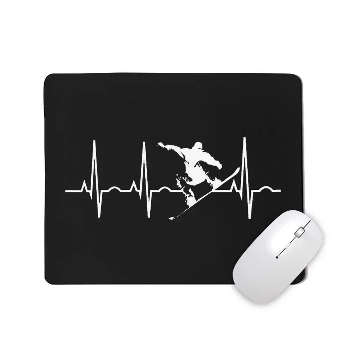 Snowboarder Gifts Snowboarding Heartbeat Mousepad