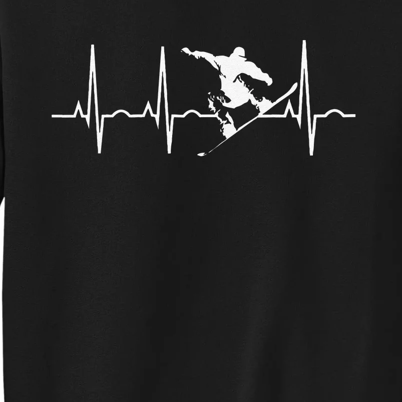 Snowboarder Gifts Snowboarding Heartbeat Tall Sweatshirt