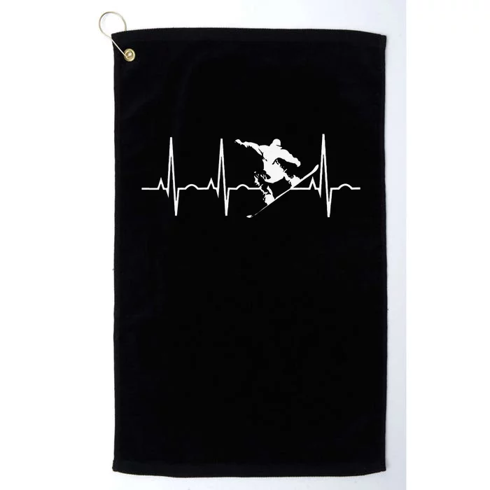 Snowboarder Gifts Snowboarding Heartbeat Platinum Collection Golf Towel