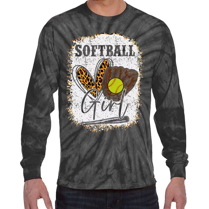 Softball Girl Tie-Dye Long Sleeve Shirt