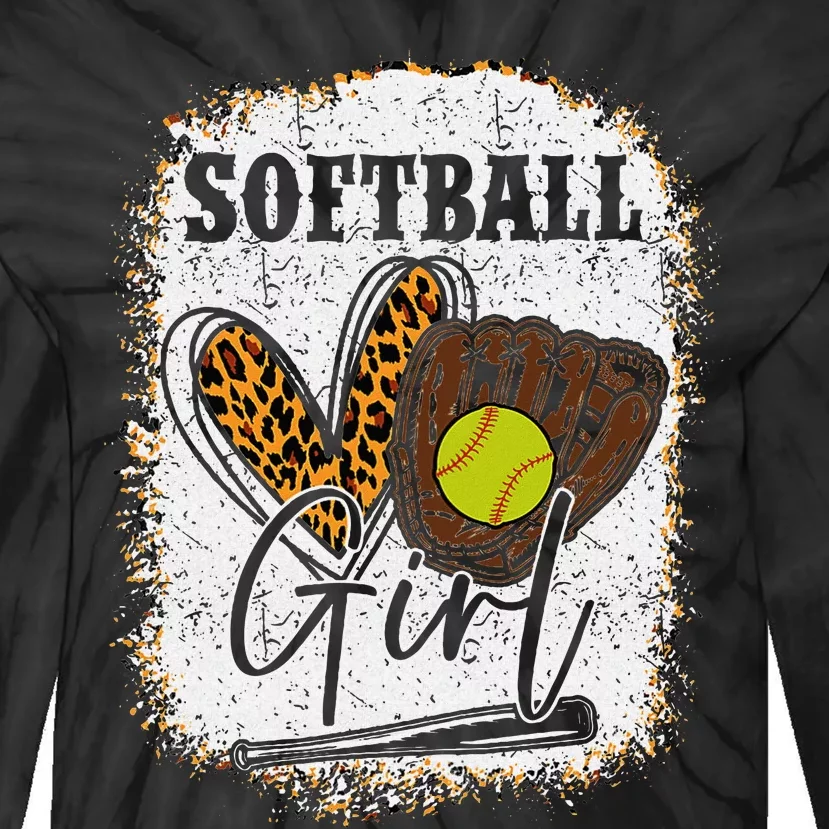 Softball Girl Tie-Dye Long Sleeve Shirt