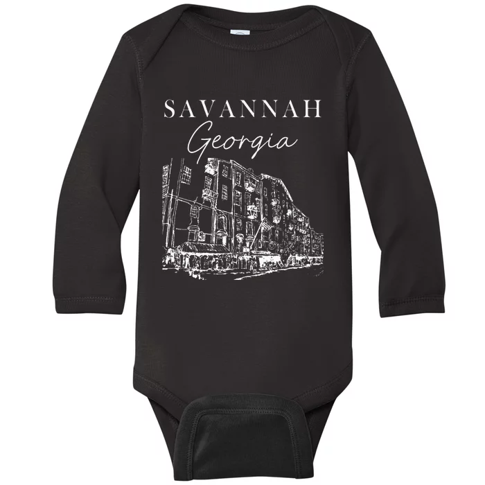 Savannah Georgia State Savannah Traveling Lover Georgia Baby Long Sleeve Bodysuit