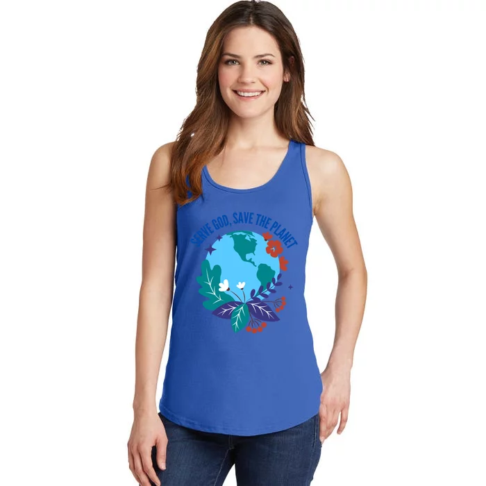 Serve God Save The Planet Gift Ladies Essential Tank