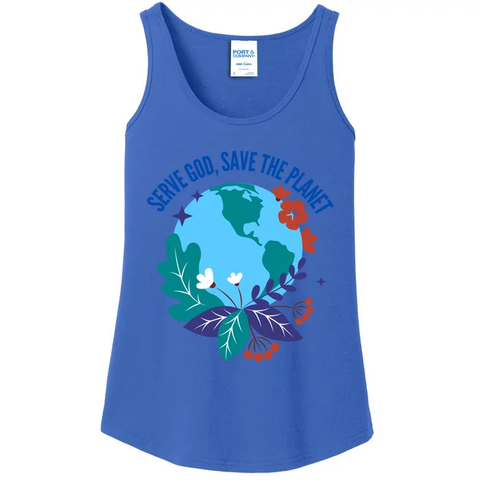 Serve God Save The Planet Gift Ladies Essential Tank