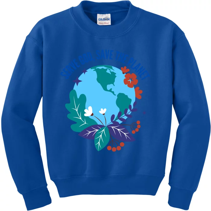 Serve God Save The Planet Gift Kids Sweatshirt