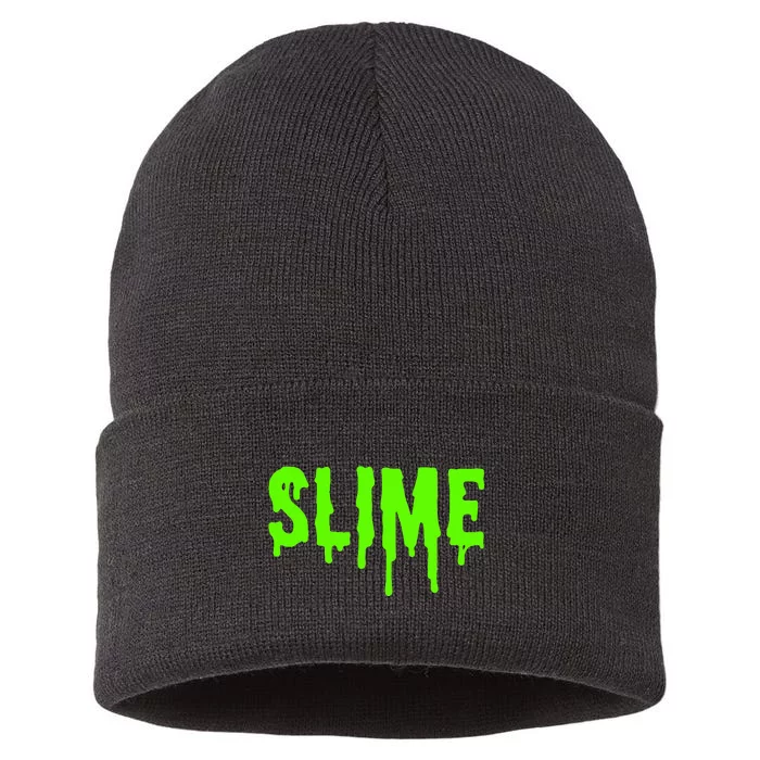 Slime Green Slime Gift Slime Gear Sustainable Knit Beanie