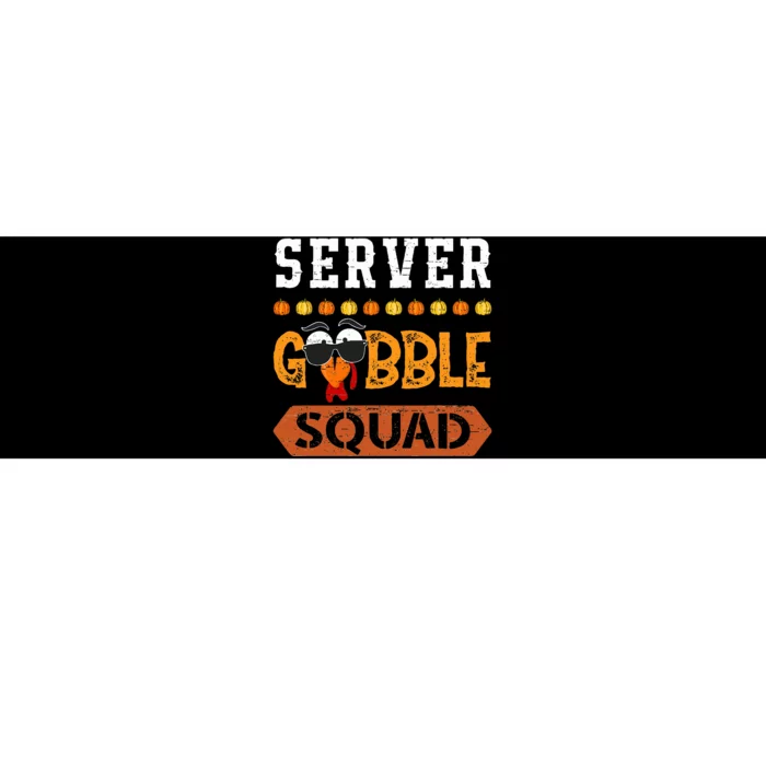 Server Gobble Squad Turkey Thanksgiving Waiter Bumper Sticker