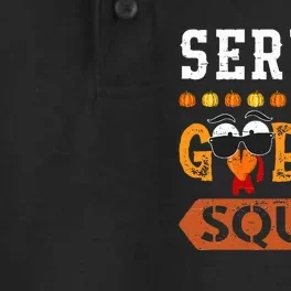 Server Gobble Squad Turkey Thanksgiving Waiter Dry Zone Grid Performance Polo