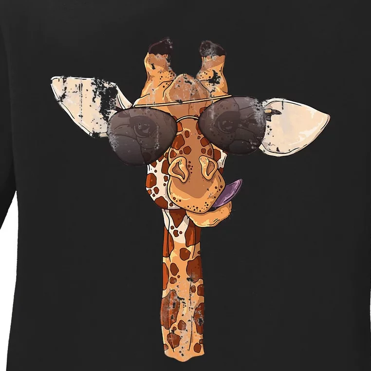 Sunglasses Giraffe Ladies Long Sleeve Shirt