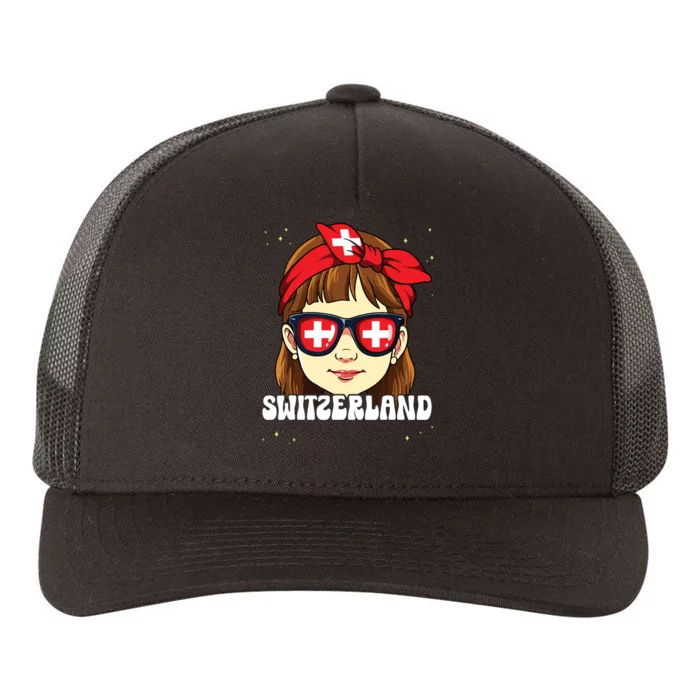 Swiss Girl Switzerland Yupoong Adult 5-Panel Trucker Hat