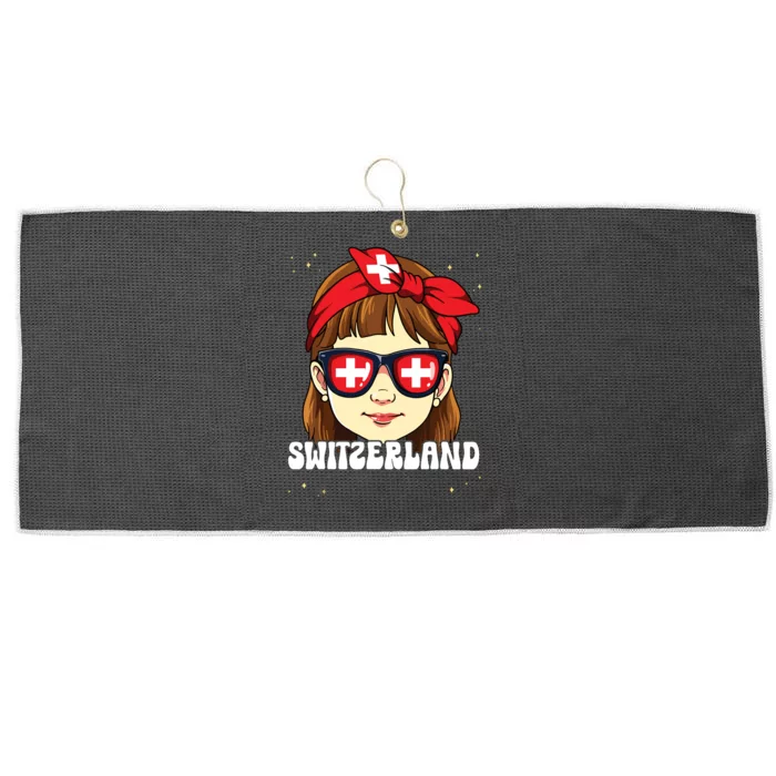 Swiss Girl Switzerland Large Microfiber Waffle Golf Towel