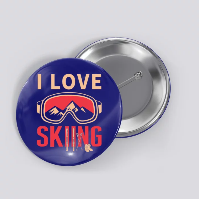 Ski Gift Skiing And Ski Lover Gift Button