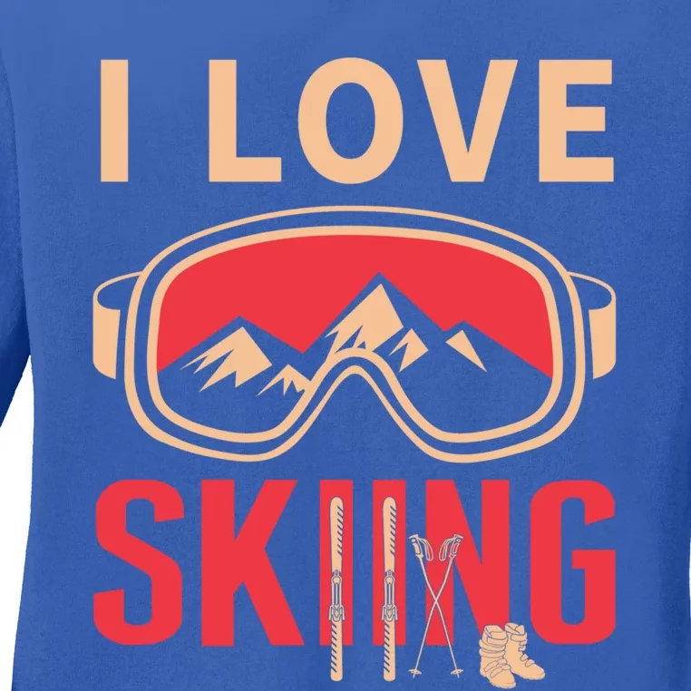 Ski Gift Skiing And Ski Lover Gift Ladies Long Sleeve Shirt