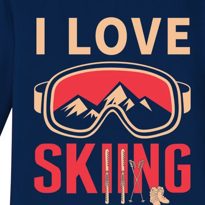 Ski Gift Skiing And Ski Lover Gift Baby Long Sleeve Bodysuit