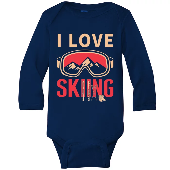 Ski Gift Skiing And Ski Lover Gift Baby Long Sleeve Bodysuit