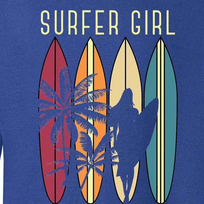 Surfer Girl Surfboard Surfing Women Surf Ocean Surfing Toddler Sweatshirt