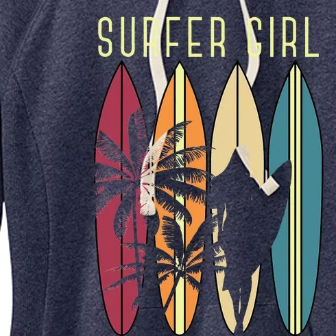 Surfer Girl Surfboard Surfing Women Surf Ocean Surfing Women's Fleece Hoodie