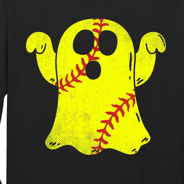 Softball Ghost Softball Lover Halloween Costume Long Sleeve Shirt