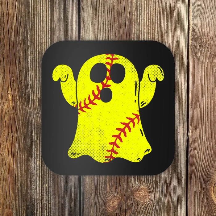 Softball Ghost Softball Lover Halloween Costume Coaster